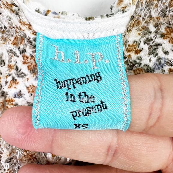 Vintage h.i.p. 90s y2k floral semi sheer spaghetti strap tank top Size XS - Picture 4 of 6